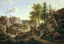 A Watermill in the Vosges near Ribanville by Carl Morgenstern