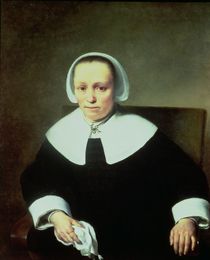 Portrait of a Lady with White Collar and Cuffs  von Ferdinand Bol