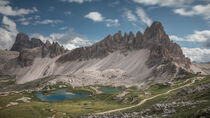 Lakes Lago dei Piani with Paternkofel mountains in the Dolomite Alps in South Tyrol during summer by Bastian Linder