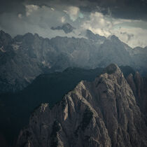 Mountain layers in the Dolomite Alps in South Tyrol, Italy by Bastian Linder