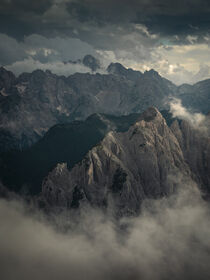 Mountain layers with clouds in the Dolomite Alps in South Tyrol, Italy by Bastian Linder