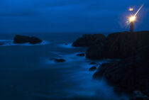 Dusk seascape of the lighthouse Butt of Lewis Outer Hebrides Scotland by Jonathan Mitchell