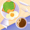 Breakfast-of-fried-egg-and-toast-with-avocado-and-cup-of-coffee-vector-illustration-eating-on-a-plate-is-a-top-view-served-breakfast-prieobrazovannyi-01