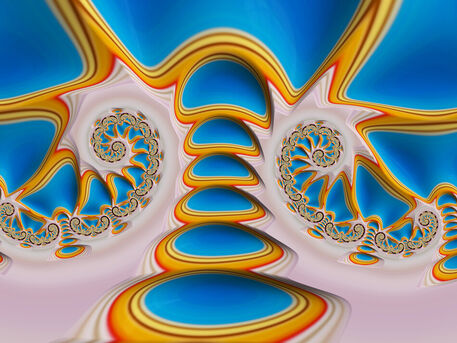 Dual-fractal-spirals-in-blue-yellow-and-white