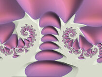 Dual Fractal Spirals in Pink and Beige by Elisabeth  Lucas