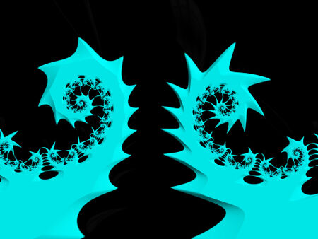 Dual-fractal-spirals-in-teal-on-black