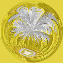 Lemon an d Cream Fractal Orb Five von Elisabeth  Lucas