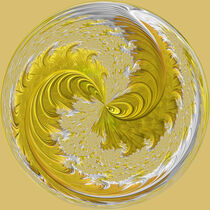 Lemon an d Cream Fractal Orb Four by Elisabeth  Lucas