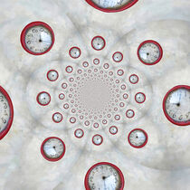 Red Clock Fractal by Elisabeth  Lucas