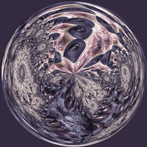 Mauve Pink and Ivory Fractal Orb Eight by Elisabeth  Lucas
