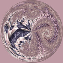 Mauve Pink and Ivory Fractal Orb Eighteen by Elisabeth  Lucas