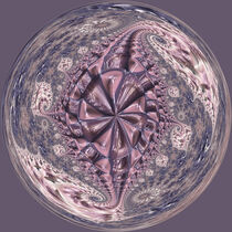 Mauve Pink and Ivory Fractal Orb Fifteen by Elisabeth  Lucas