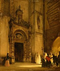 Side portal of Como Cathedral by Rudolph von Alt