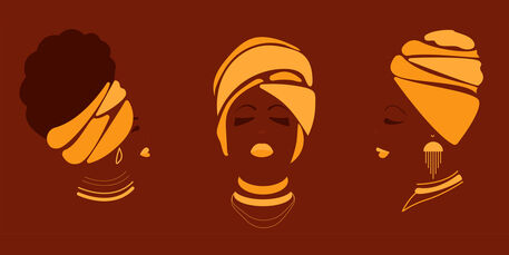 Vector-illustration-of-african-woman-faces-with-gold-accesories-and-turbans-in-minimal-abstract-style-fashion-illustration-and-abstract-poster-beauty-and-modern-art-prieobrazovannyi