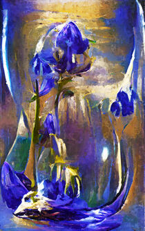 Glockenblumen im Glas. Gemalt. by havelmomente