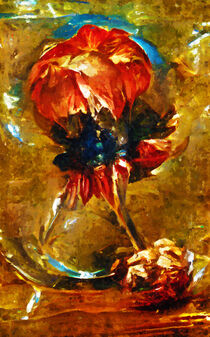 Abstraktes Gemälde von roten Mohnblüten. Gemalt. by havelmomente