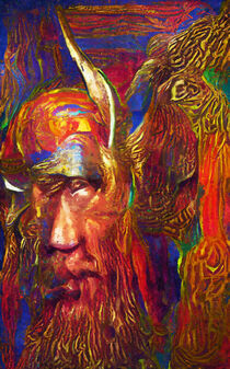 Nordischer Gott Odin Wotan gemalt. Abstrakt by havelmomente