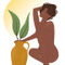 Nude-beautiful-woman-with-exotic-tropical-houseplant-in-antique-vase