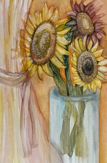 Still life with sunflowers von Myungja Anna Koh