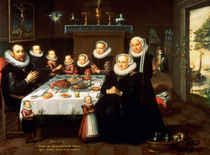 A Portrait of a Family saying Grace Before a Meal von Gortzius Geldorp