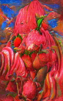 abstract painting of Strawberry ice with red fruits. tasty. by havelmomente