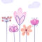 Abstract-hand-drawned-cute-flowers-on-lawn