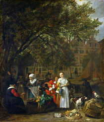 A Herb Market in Amsterdam  by Gabriel Metsu
