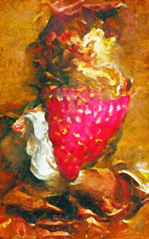 Erdbeere gemalt mit Schokolade. von havelmomente