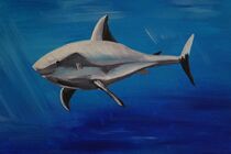 grinsender Hai - Acryl auf Leinwand von babetts-bildergalerie