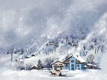 Winter snowy landscape by Varvara Kurakina