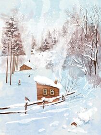 Winter snow cabin