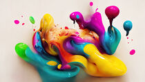 Colorful paint splashes as abstract creativity background by robian