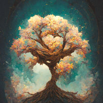 Illustration of a spiritual tree in growth by robian