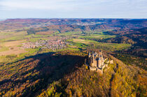 Luftbildaufnahme Burg Hohenzollern im Herbst  by dieterich-fotografie