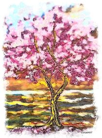 Pink Blossom Tree by eloiseart