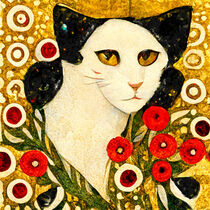 Portrait einer Katze im Jugendstil. Gemalt.  by havelmomente