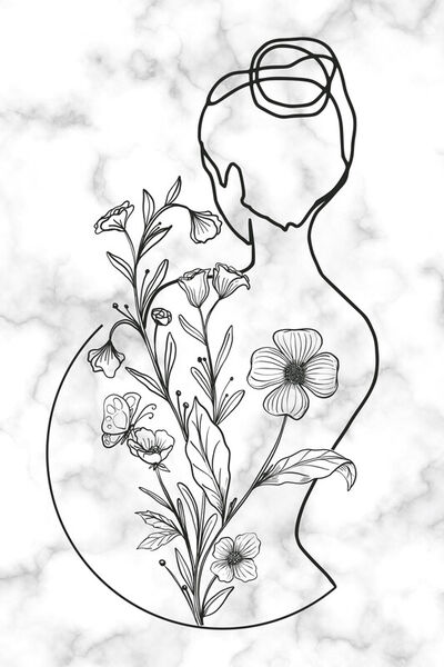 Woman-with-flowers-abstract-line-art-19