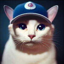 Rocky - Cat with a baseball cap #1 von Digital Art Factory