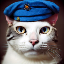 Sergent Milo - Cat with a sailor beret #5 by Digital Art Factory