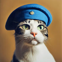 Soldier Sebastian - Cat with a sailor beret #5 by Digital Art Factory