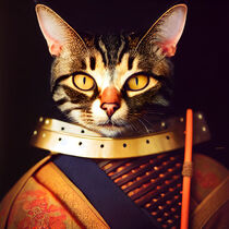 Ajambo - Cat wearing an armor #15 von Digital Art Factory