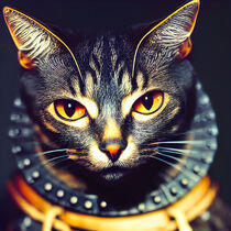 Anniki - Cat wearing an armor #14 von Digital Art Factory