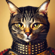 Asra - Cat wearing an armor #11 von Digital Art Factory