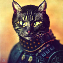 Nisha - Cat wearing an armor #4 von Digital Art Factory