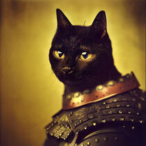 Shirina - Cat wearing an armor #1 von Digital Art Factory