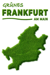 Grünes Frankfurt - Städteposter mit Grasschrift