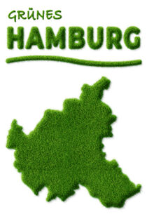 Grünes Hamburg - Städteposter mit Grasschrift