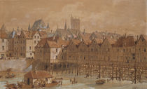 The Grand Chatelet and the Pont aux Meuniers  by Theodor Josef Hubert Hoffbauer