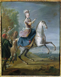 Equestrian Portrait of Maria Leszczynska  by Jean-Baptiste Martin