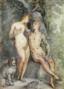 Adam and Eve  by Hendrik Goltzius